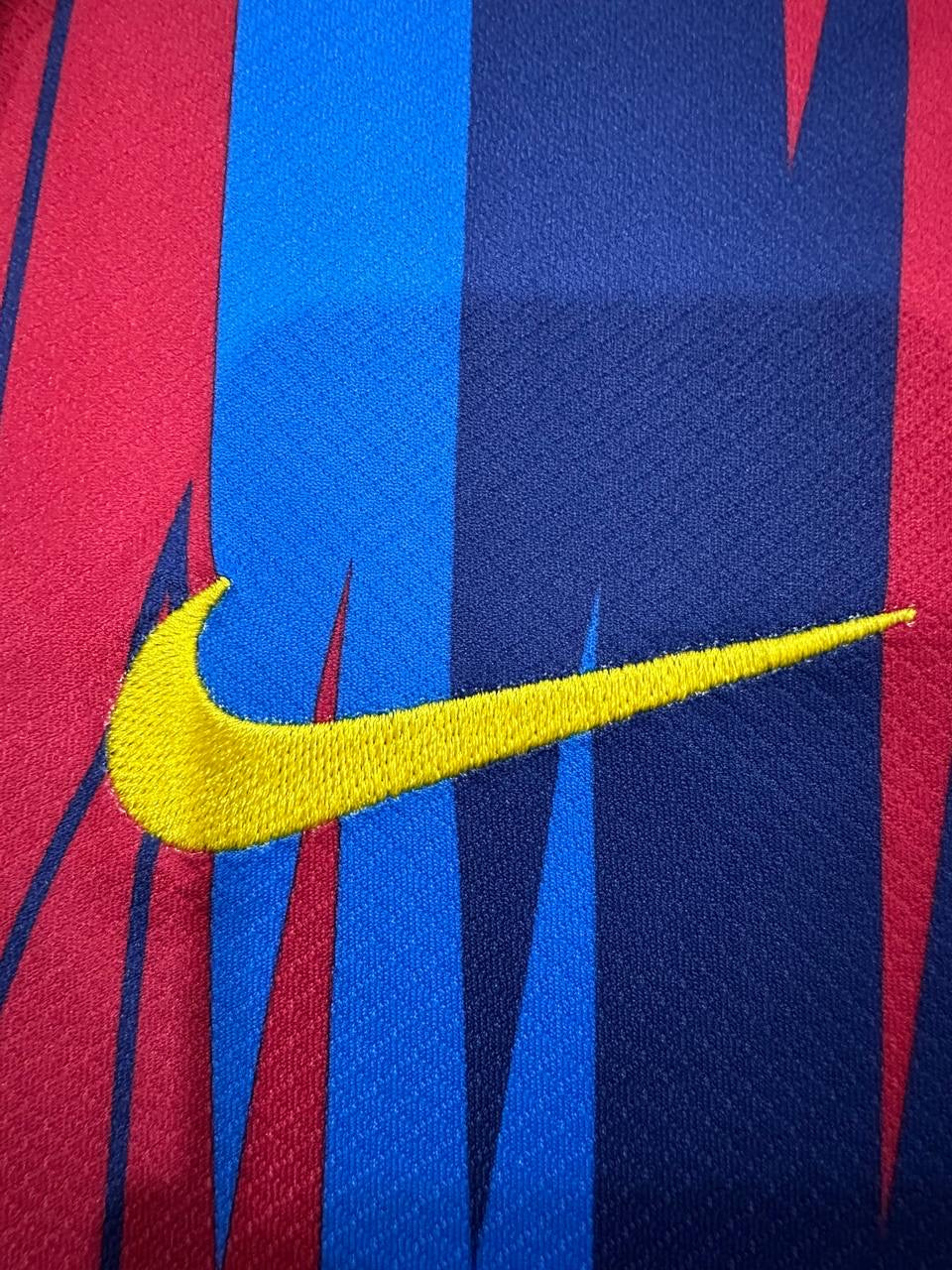 2025/26 Red and Blue Striped Special Edition Jersey with Yellow Accent Fans edition