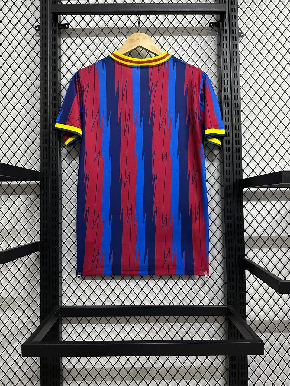 2025/26 Red and Blue Striped Special Edition Jersey with Yellow Accent Fans edition