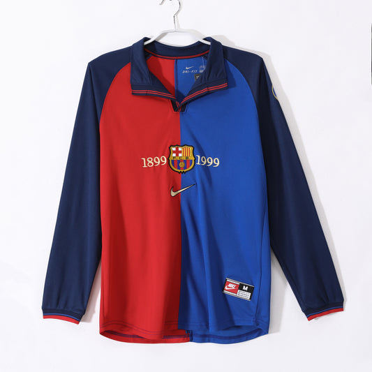 Long sleeve : 1999 Barcelona Home Retro Jersey