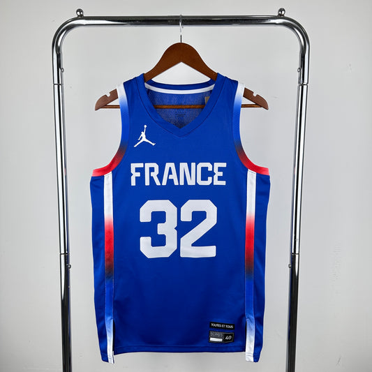 France Olympics Blue Jersey #32