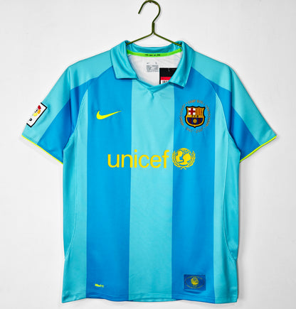 2007/2008 Barcelona Light Blue Away Jersey