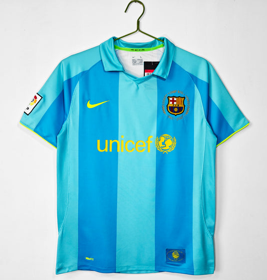 2007/2008 Barcelona Light Blue Away Jersey