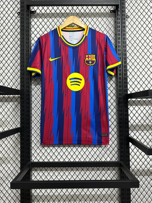 2025/26 Red and Blue Striped Special Edition Jersey with Yellow Accent Fans edition