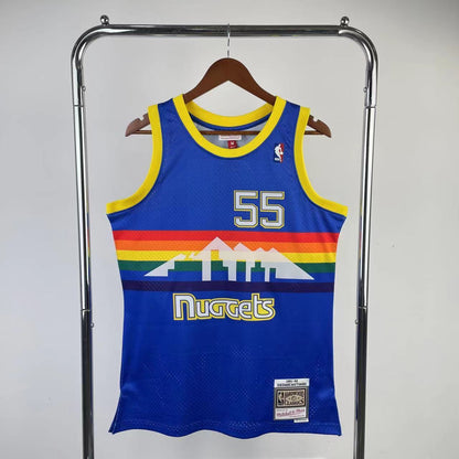 NBA Denver Nuggets 1991/1992 #55 Dikembe Mutombo classic Blue Jersey