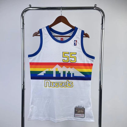 NBA Denver Nuggets 1991/1992 #55 Dikembe Mutombo classic white Jersey