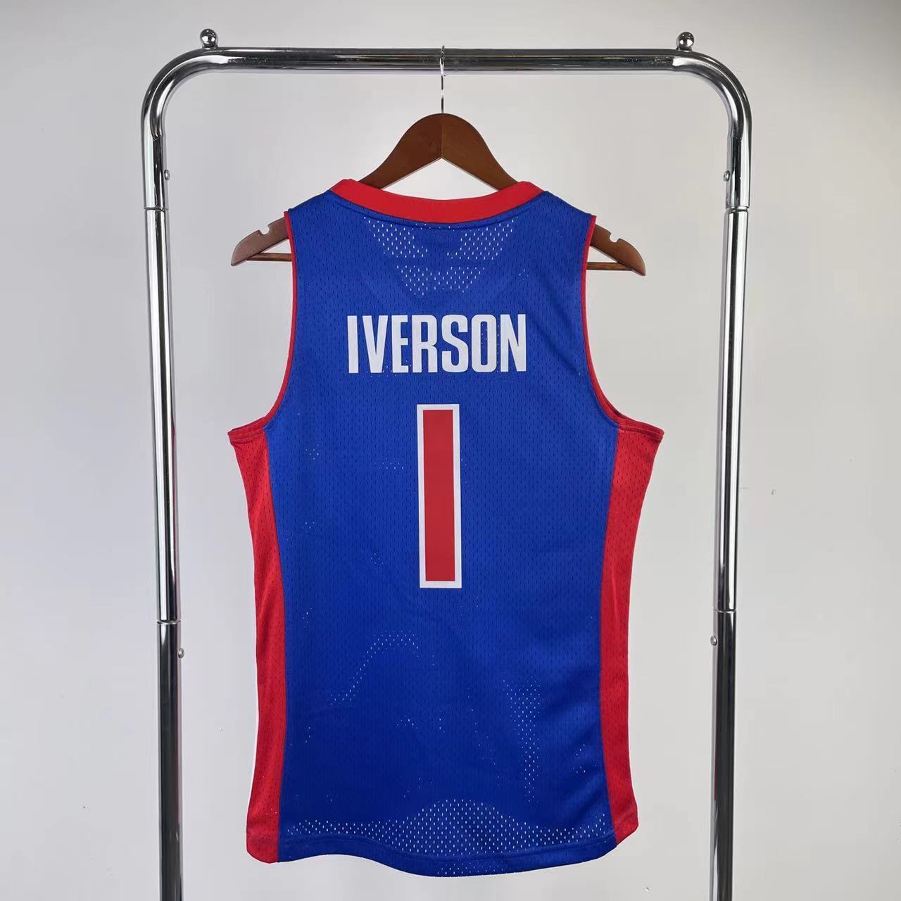 NBA Detroit Pistons 2008/09 #1 Allen Iverson classic Jersey