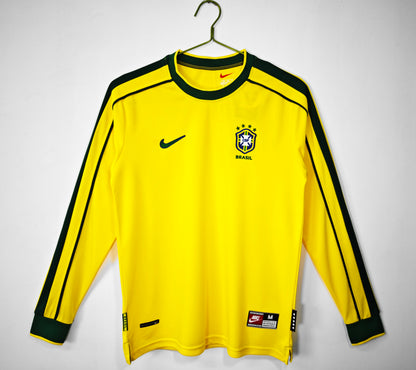 Brazil home 1998 #RONALDO all badges long sleeves