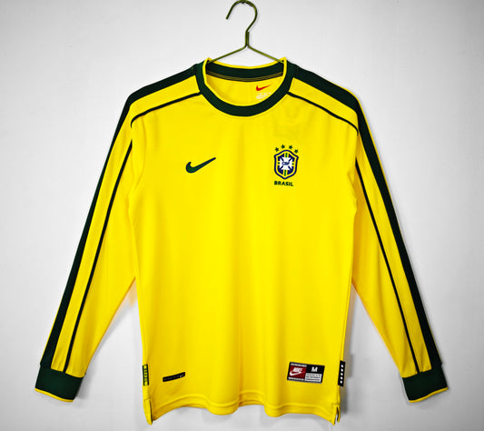 Brazil home 1998 #RONALDO all badges long sleeves